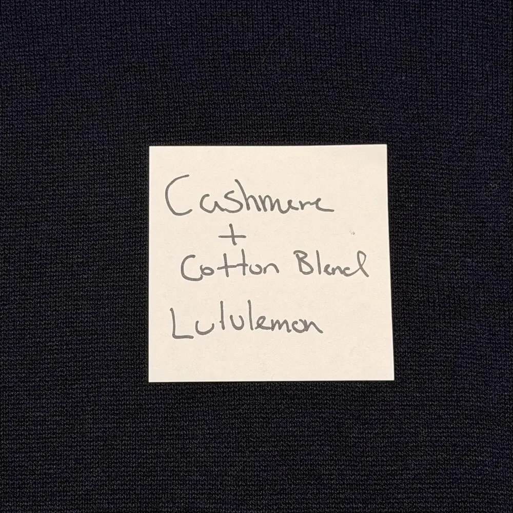Lululemon Sweater Womens Medium Black Cashmere Cotton Crewneck Knit Pullover